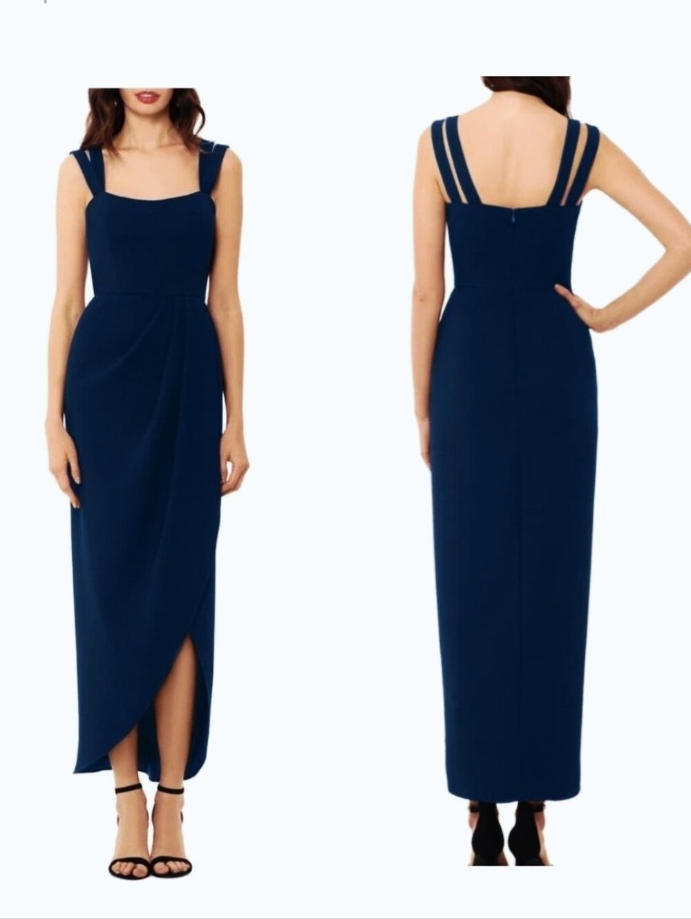 Xscape Midi Cocktail Dress Navy - 4